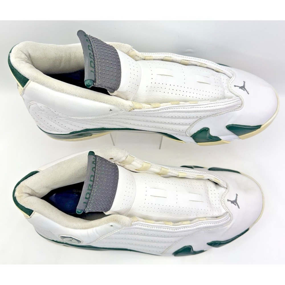 Nike Air Jordan 14 Retro Forest Green White 2005 Size 13 311832-131 No Laces - Picture 2 of 16